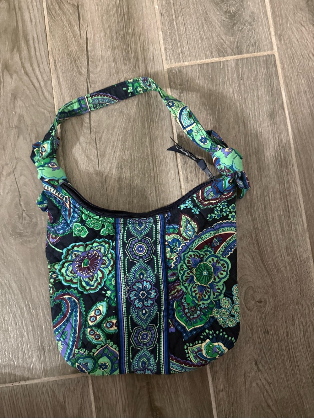 Quilted Green Paisley Vera Bradley Shoulder Bag